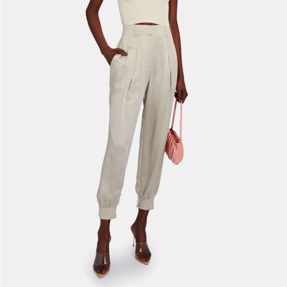 Intermix 100% Silk Tapered Raleigh ankle length pants